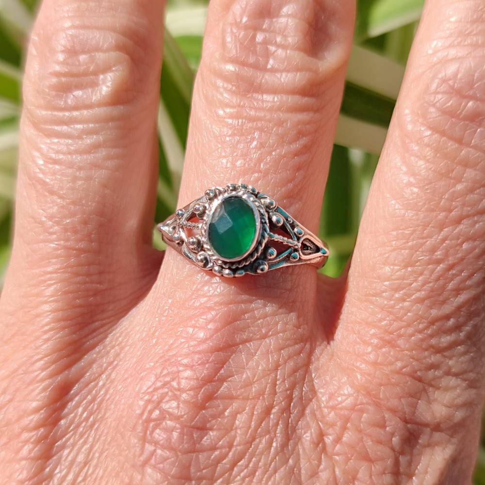 Anello in vera giada naturale naturale anelli in pietra anello in argento  massiccio 925 con pietre preziose - AliExpress