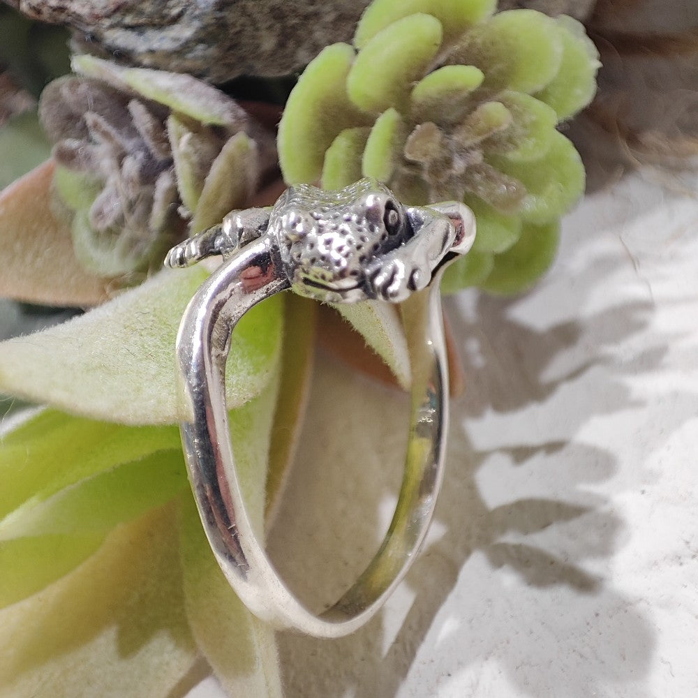 Anello Rana Punk In Resina Verde - Gioiello Animalier Per Donne E Ragazze - Foto 8