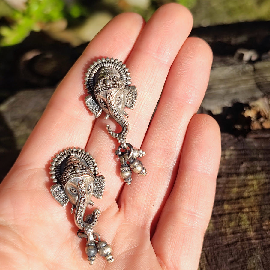 Ethnische Ohrringe aus 925er Silber - DHORIMANA