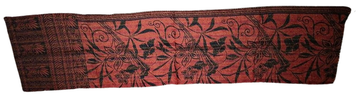 KANTHA Schal mit Vintage Seidenmischgewebe rote Handstickerei