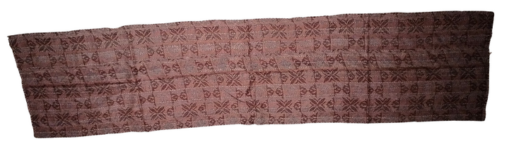 KANTHA Schal mit braunen handbestickten Vintage-Seiden-Mischgeweben