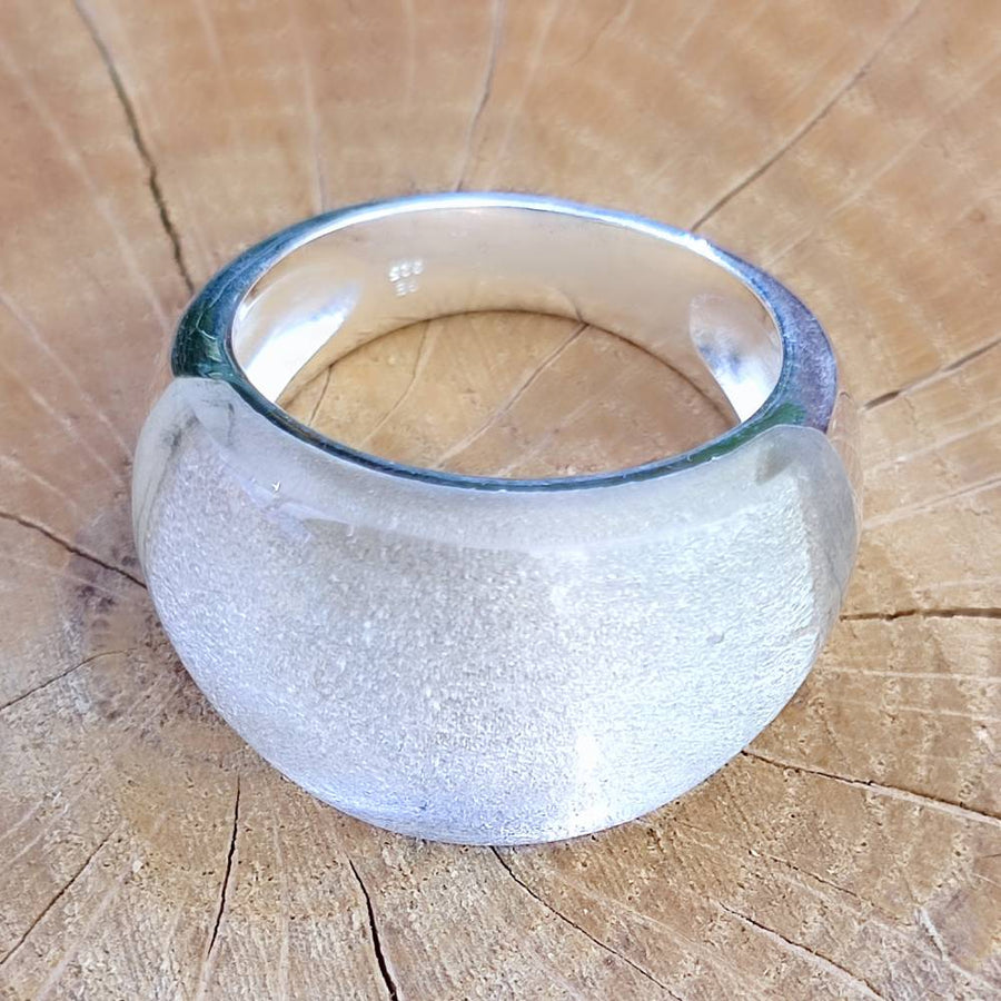 Handgefertigter Ring aus 925er Silber mit Stein - THEKKADY