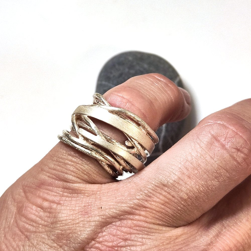 Ring WIRE 2 aus satiniertem 925er Silber