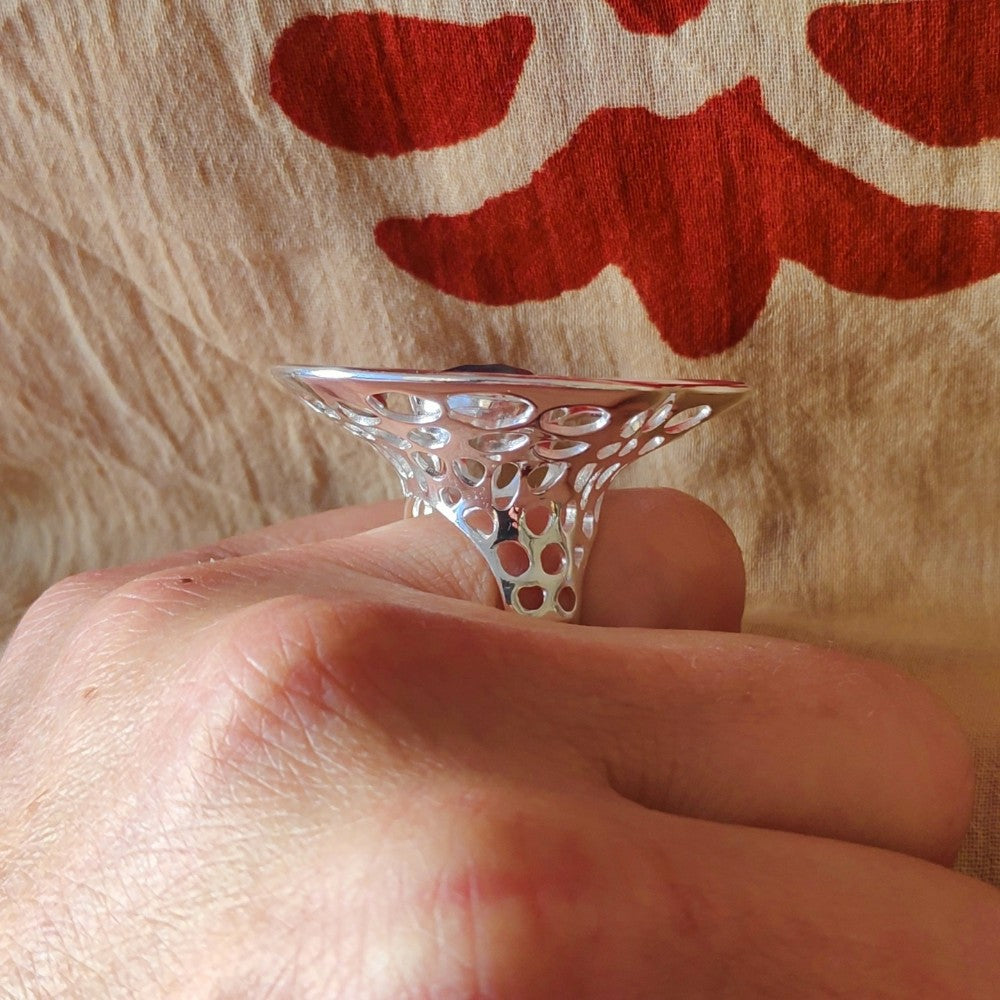 NEWAGE Ring mit Stein in 925 Silber Seitenansicht