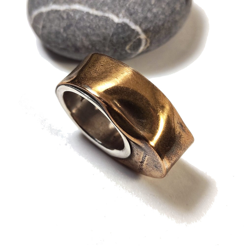 BING Ring in Bronze und 925er Silber - bronzeage1968