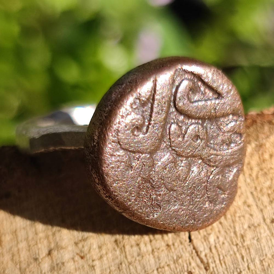 Handgefertigter Mughal-Münzring aus 925er Silber - Einzelstück