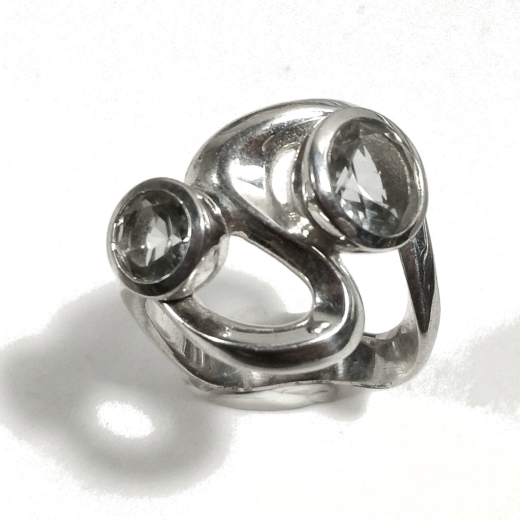 Ring mit Stein in 925 Silber Prehnit oder grüner Amethyst handgefertigter RING | SILVER JEWELSHandgefertigter Ring aus 925er Silber mit Stein - RASJ
