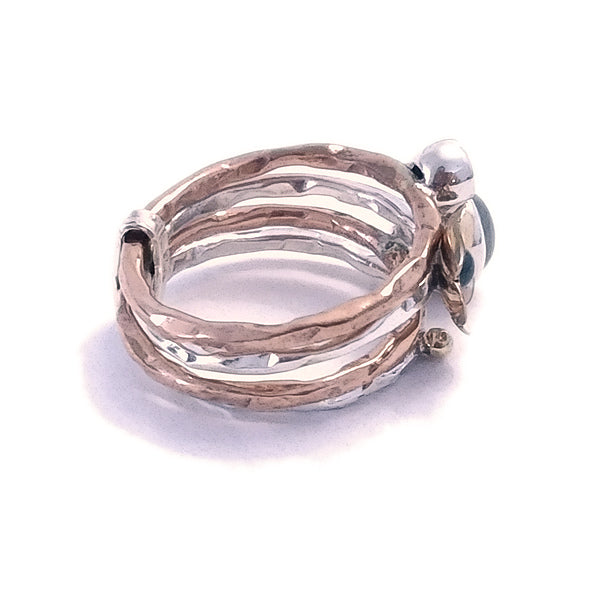 925er Silber Bandring handgefertigter RING mit Stein | RINGE handgefertigt