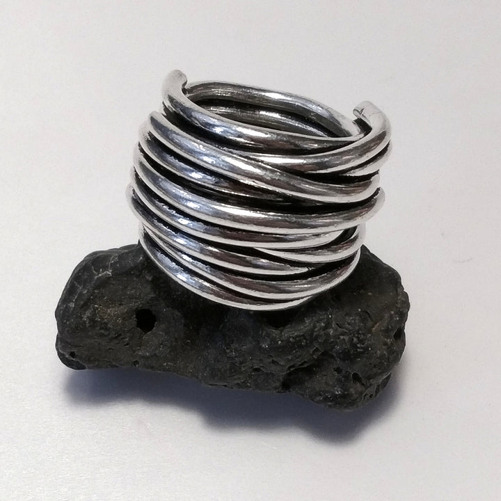 Handgemachter Silber 925 RING Bandring | SILBERJEWELS Lebensfaden