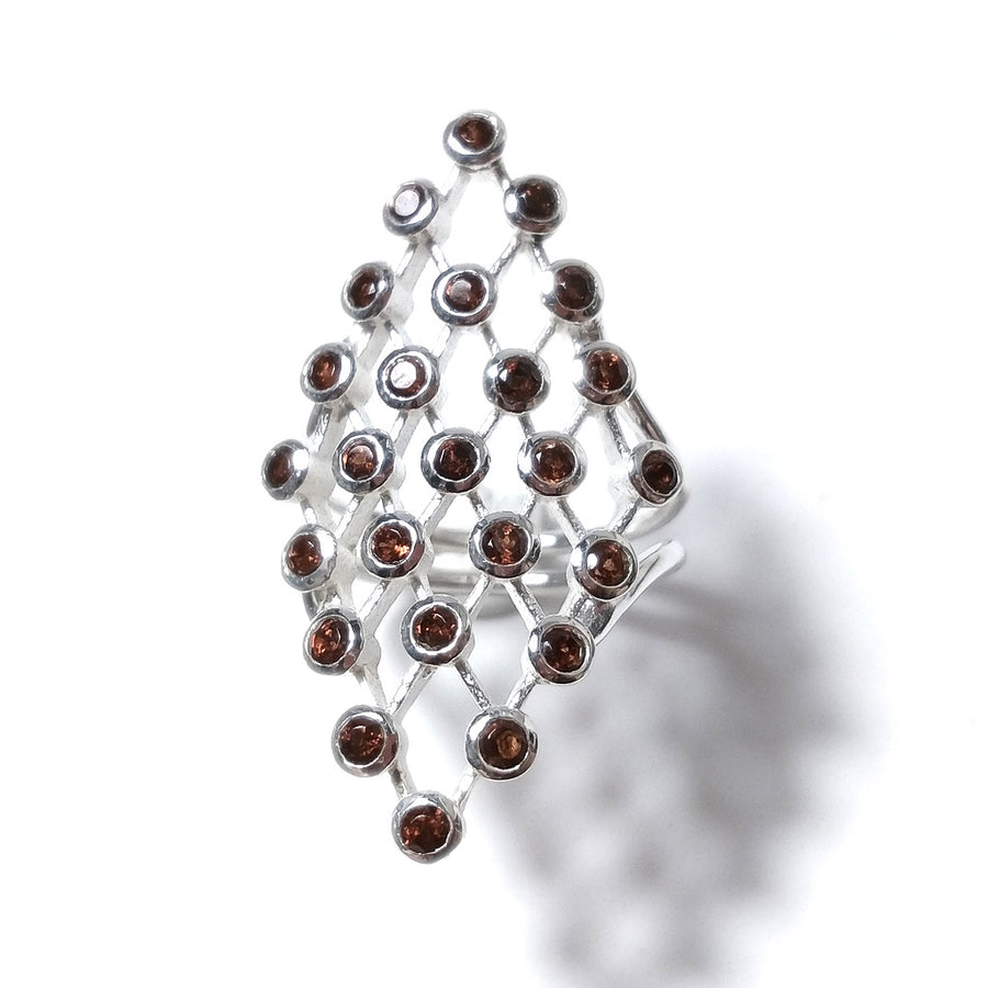 Granat 925 Silber TURBOT Ring handgefertigt RING mit Steinen | SILBERSCHMUCK