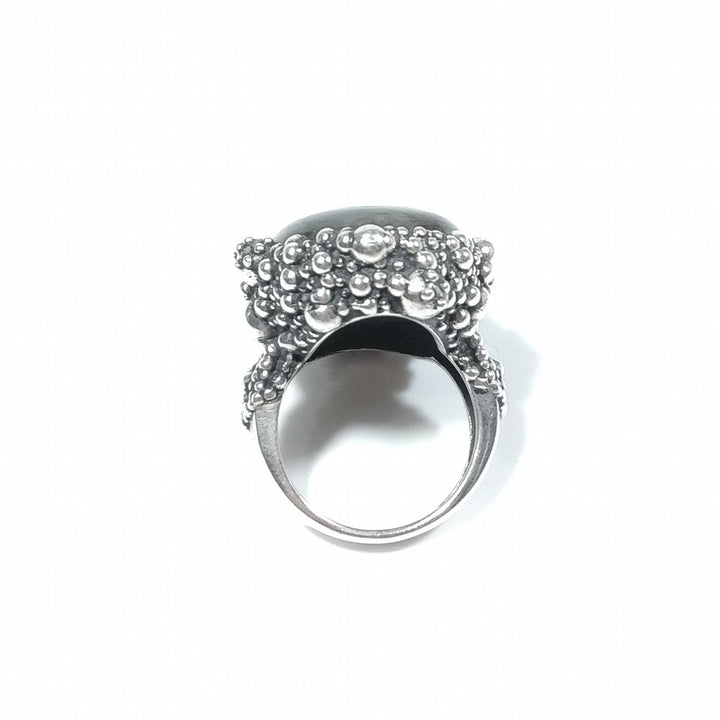 DOT Ring mit Stein in 925er Silber RING handgefertigter Labradorit