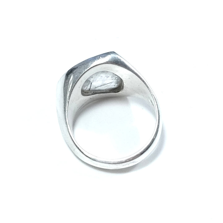 Anello con pietra in argento 925 ANELLO artigianale Quarzo rutilato | ANELLI ARGENTO