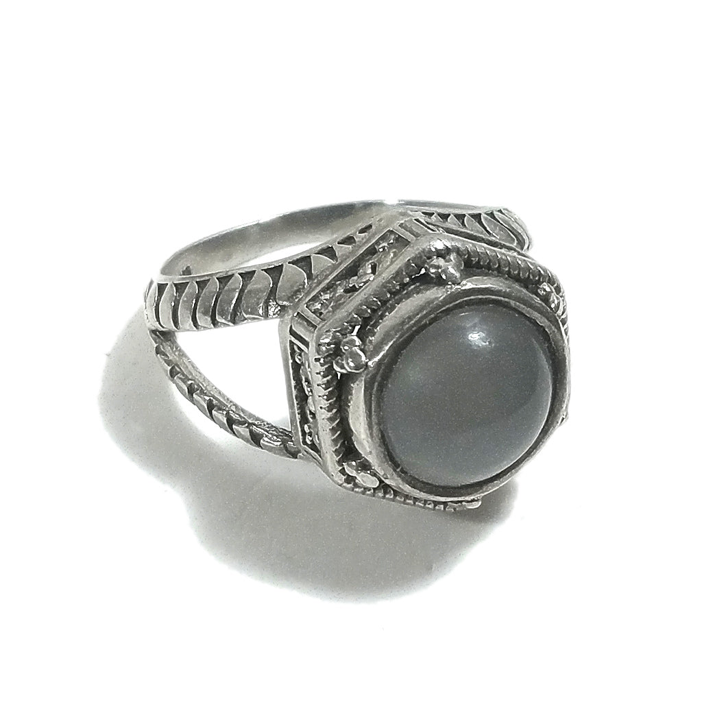 925er Silber Bandring handgefertigt RING Mondstein, Rubinwurzel | SILBERRINGE