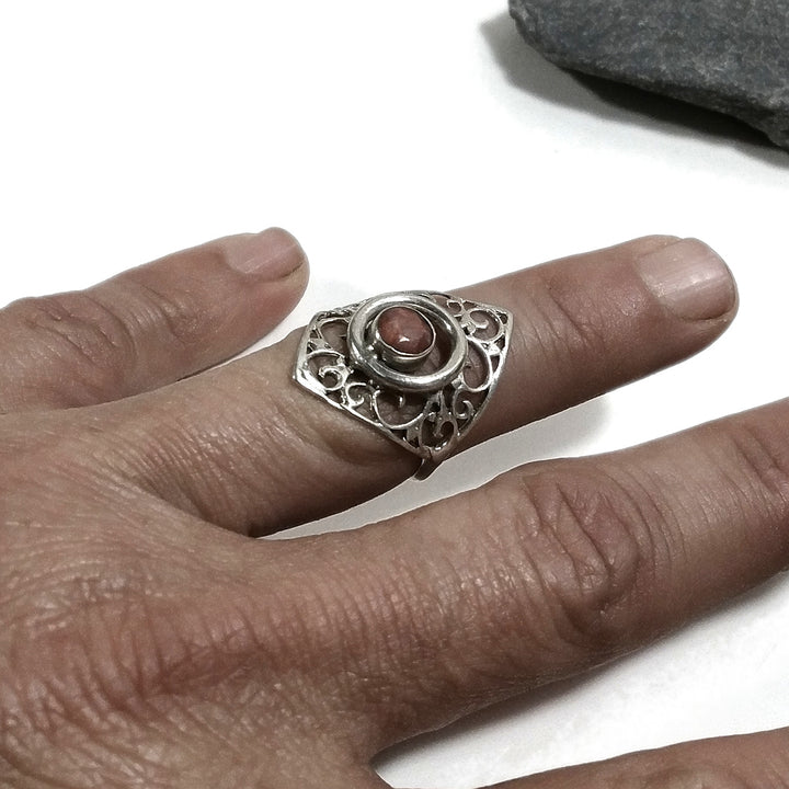 925er Silber Bandring handgefertigt RING Mondstein | SILBERRINGE | Wasserzeichen