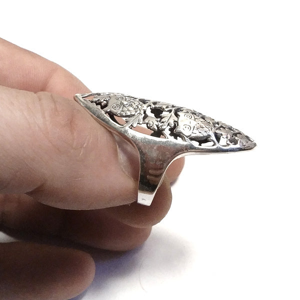EULENRING in 925er Silber handgefertigter RING mit EULE | ETHNISCHER SCHMUCK