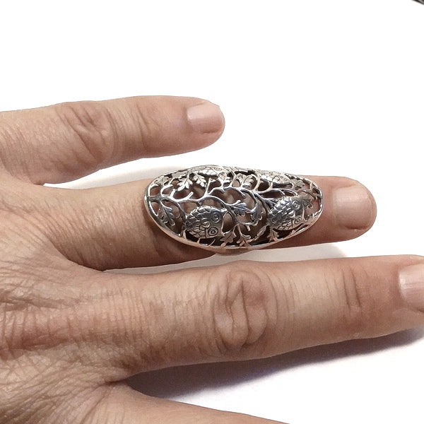 EULENRING in 925er Silber handgefertigter RING mit EULE | ETHNISCHER SCHMUCK