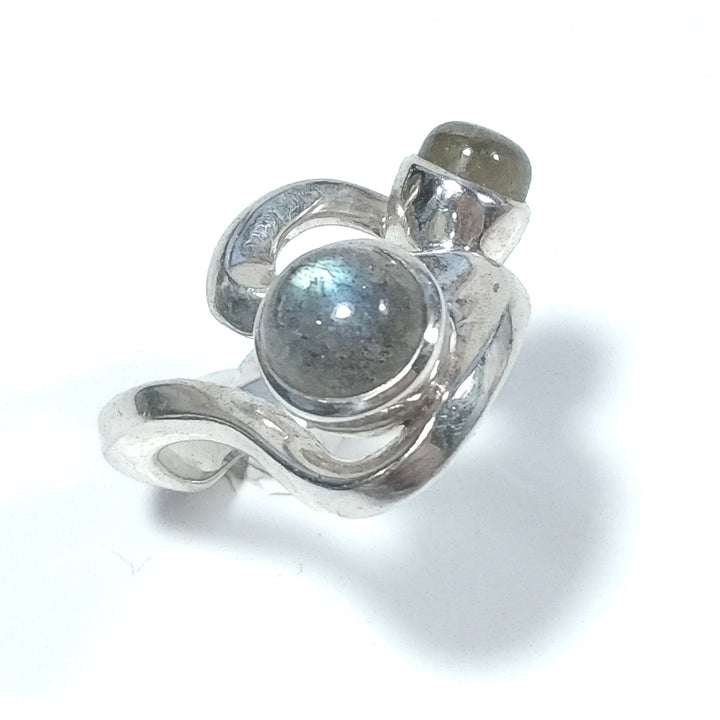 Anello con pietra in argento 925 ANELLO artigianale Labradorite | GIOIELLI IN ARGENTO