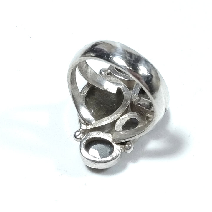 Ring mit Stein in 925er Silber RING handgefertigter Labradorit
