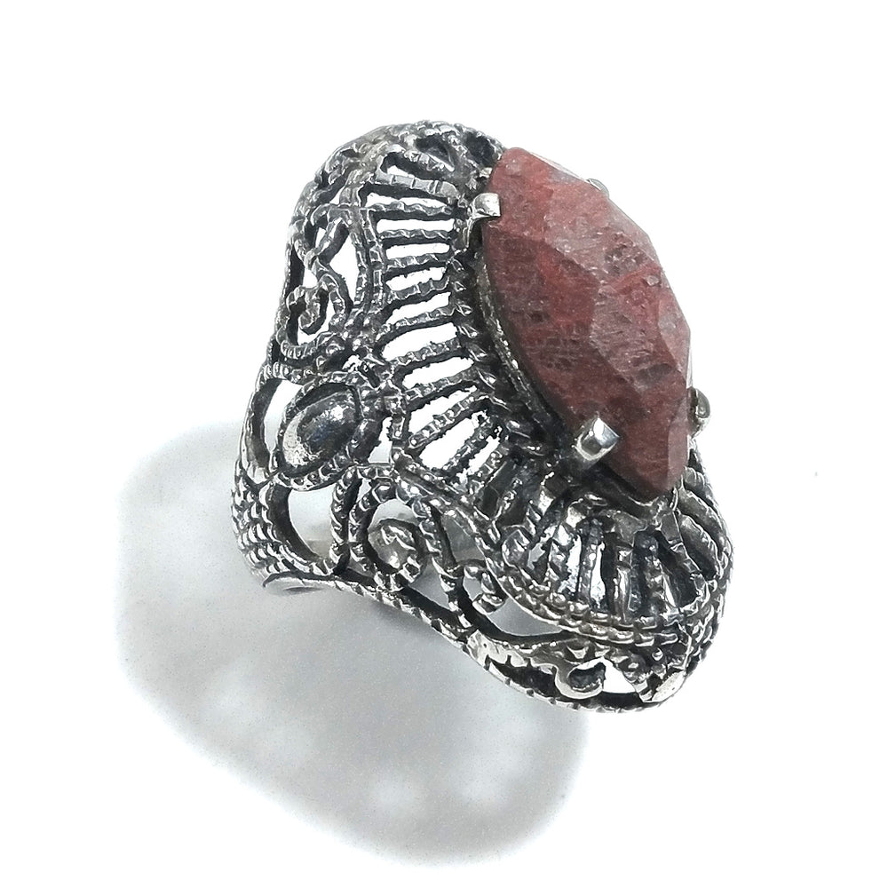 BAROCK Ring in 925er Silber RING Handarbeit Rubinwurzel | SILBERRINGE