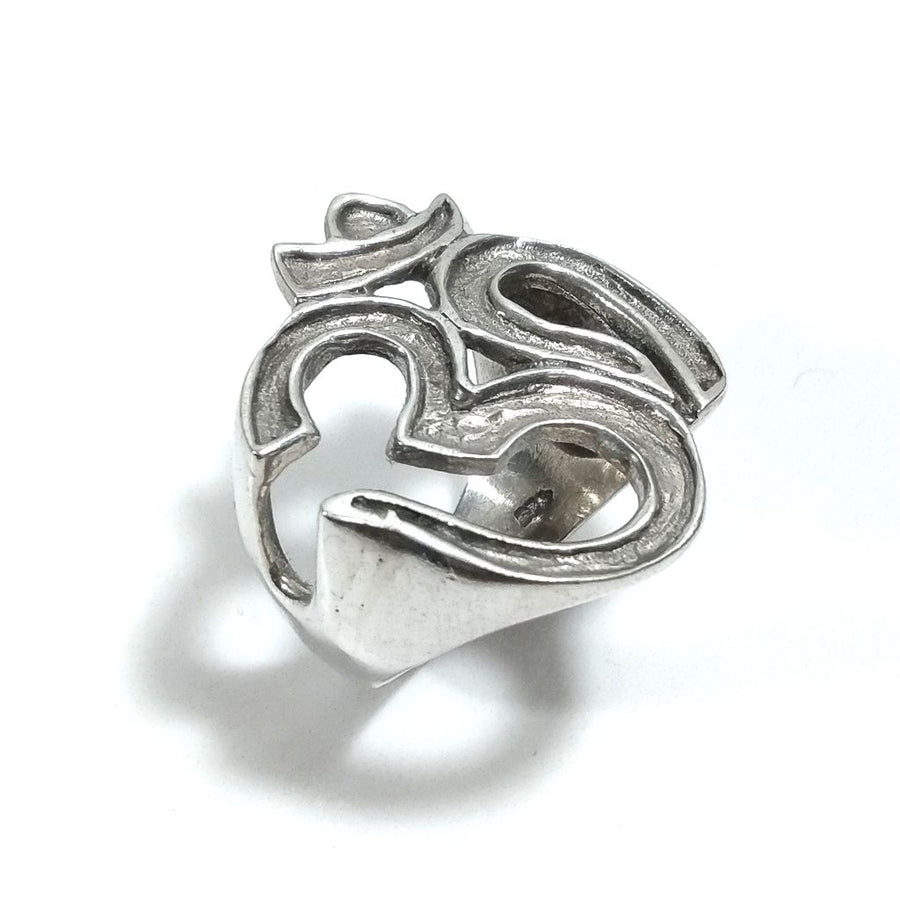 Ring mit OM (AUM) in 925er Silber Laubsägearbeit | Ethnischer Schmuck | Kleiner Fingermann Frau