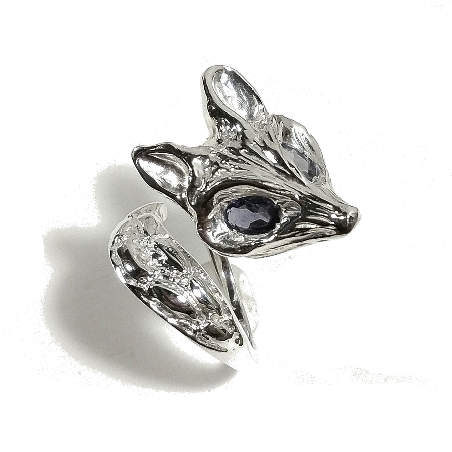 Anello FOX in argento 925 a forma di una VOLPE con pietra | argento artigianale