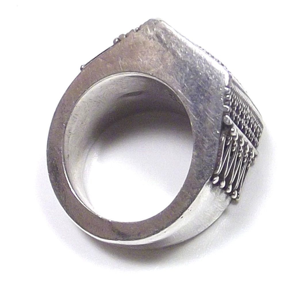 RING Silber 925 gepunktet - rechteckig