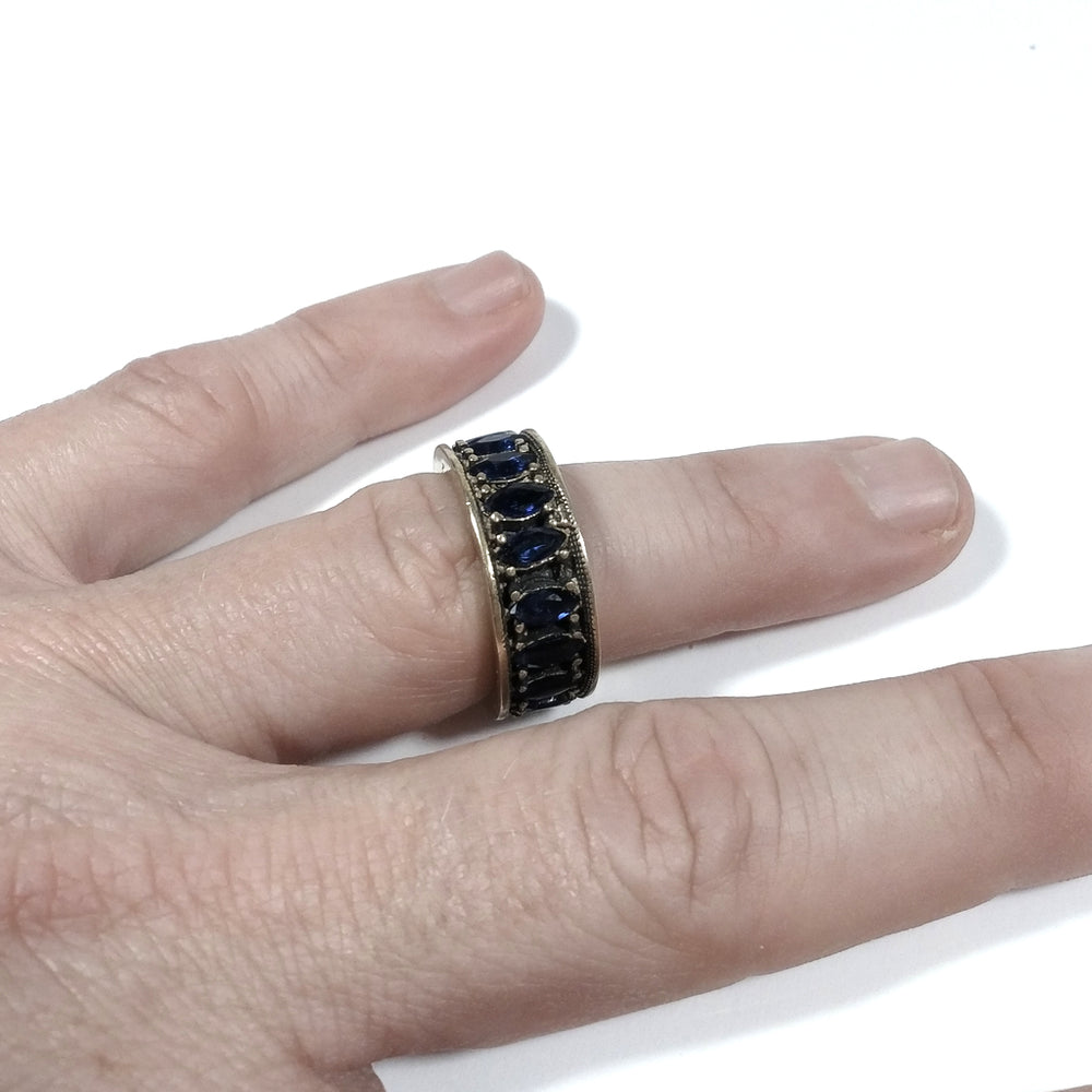 Ring mit Stein in 925er Silber Iolith handgefertigter RING | SILBERSCHMUCK