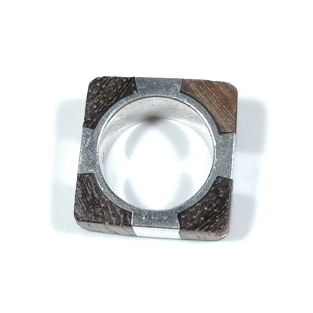 Handgefertigter RING in 925er Silber Handgefertigter RING Mahagoniholz ​​| SILBERSCHMUCK