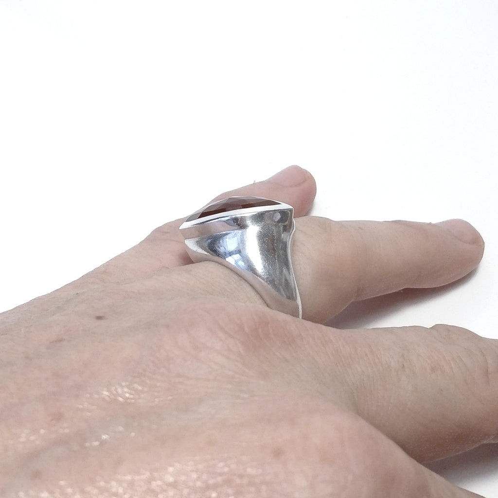 Ring mit Stein in 925er Silber mit Karneol | SILBERSCHMUCK