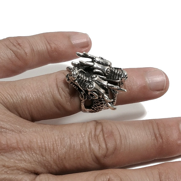 QUASAR Drachen RING in 925er Silber handgefertigter RING | ETHNISCHER SCHMUCK