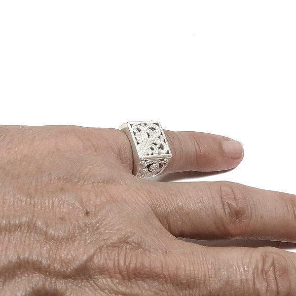 JYOTHI RING 925 Silber Chevalier kleiner Finger | Ethnischer Schmuck