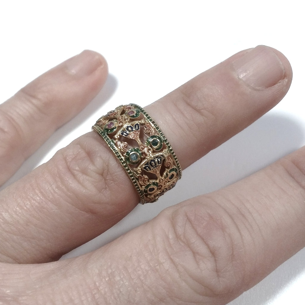 Kopie des ETHNISCHEN RINGes aus vergoldetem 925er Silber Handgefertigter RING Rosa Turmalin | ETHNISCHER SCHMUCK