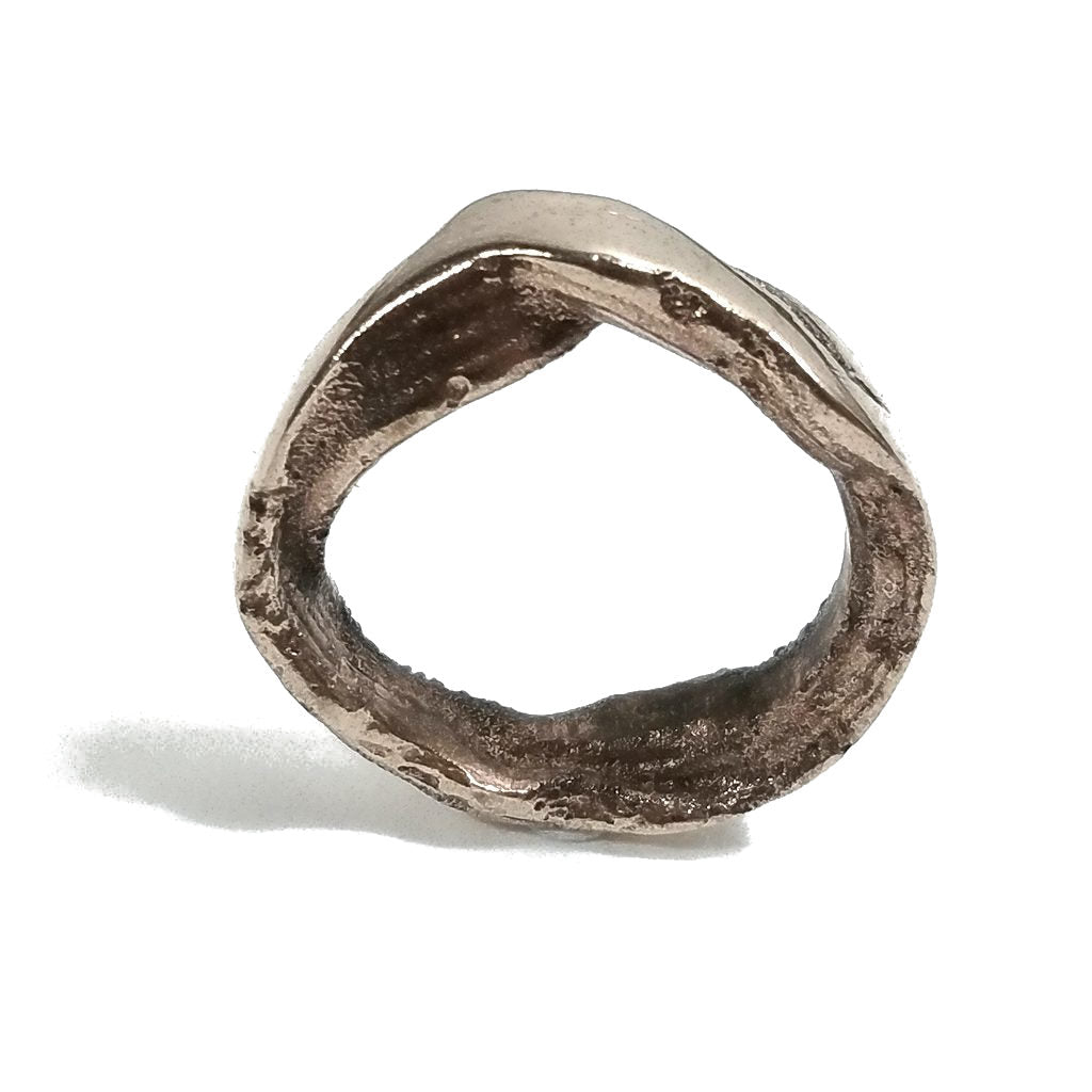 Ring"SOLOTE"in Bronze für Damen oder Herren Größe 19 - 21 | Handgefertigte Gravur