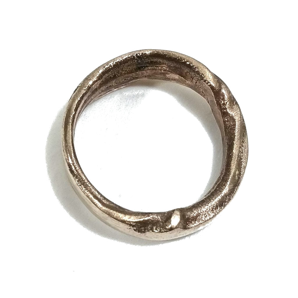 Ring"SOLOTE"in Bronze für Damen oder Herren Größe 17 - 18 | Handgefertigte Gravur