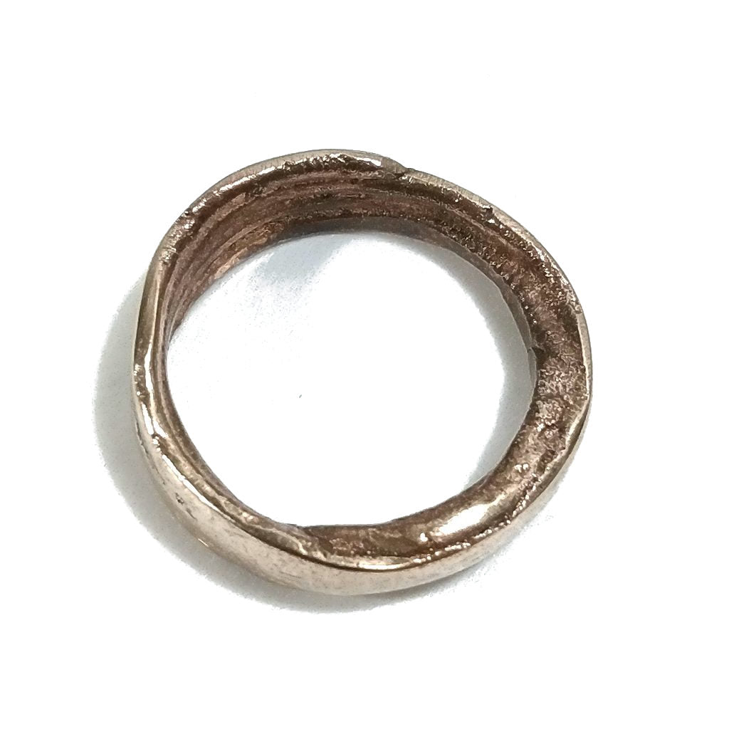 Ring"SOLOTE"in Bronze für Damen oder Herren Größe 17 - 18 | Handgefertigte Gravur