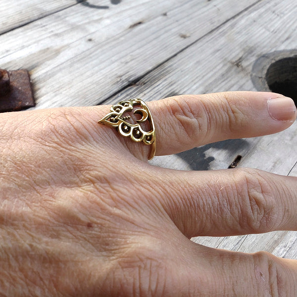 MONDRING aus goldfarbenem Messing RING handgefertigt | SILBERSCHMUCK | BOHO