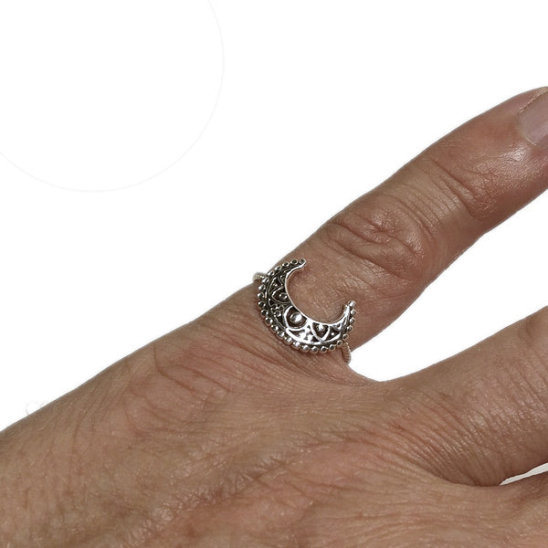 KATA HALBMOND RING in 925er Silber handgefertigter Ring | Halbmond