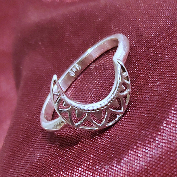 ANELLO MEZZALUNA ETNICO in argento 925 anello artigianale | Mezza luna