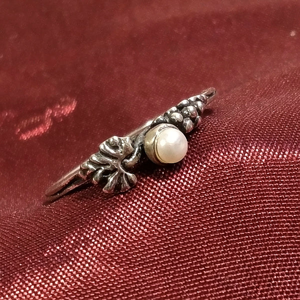 ANELLO FIORE DIVIT in argento 925 con Perla | Gioielli con fiori