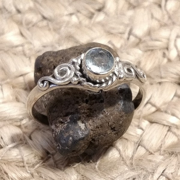 FALGUNI ETHNIC Ring mit Stein in 925er Silber mit Stein | ETHNISCHER SCHMUCK