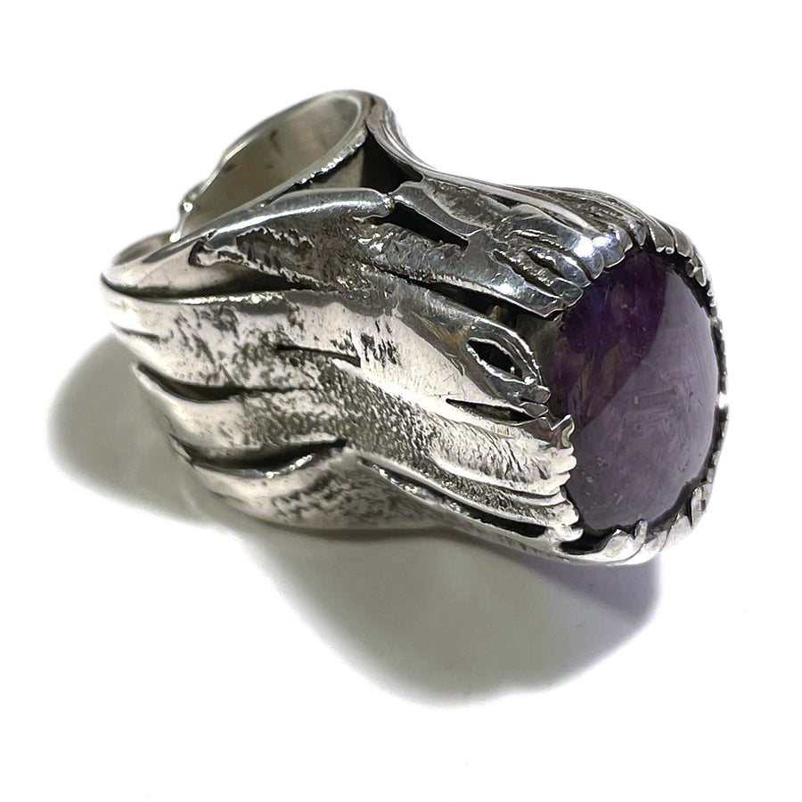 Handgefertigter Ring mit Sternrubin in 925er Silber - Einzelstück