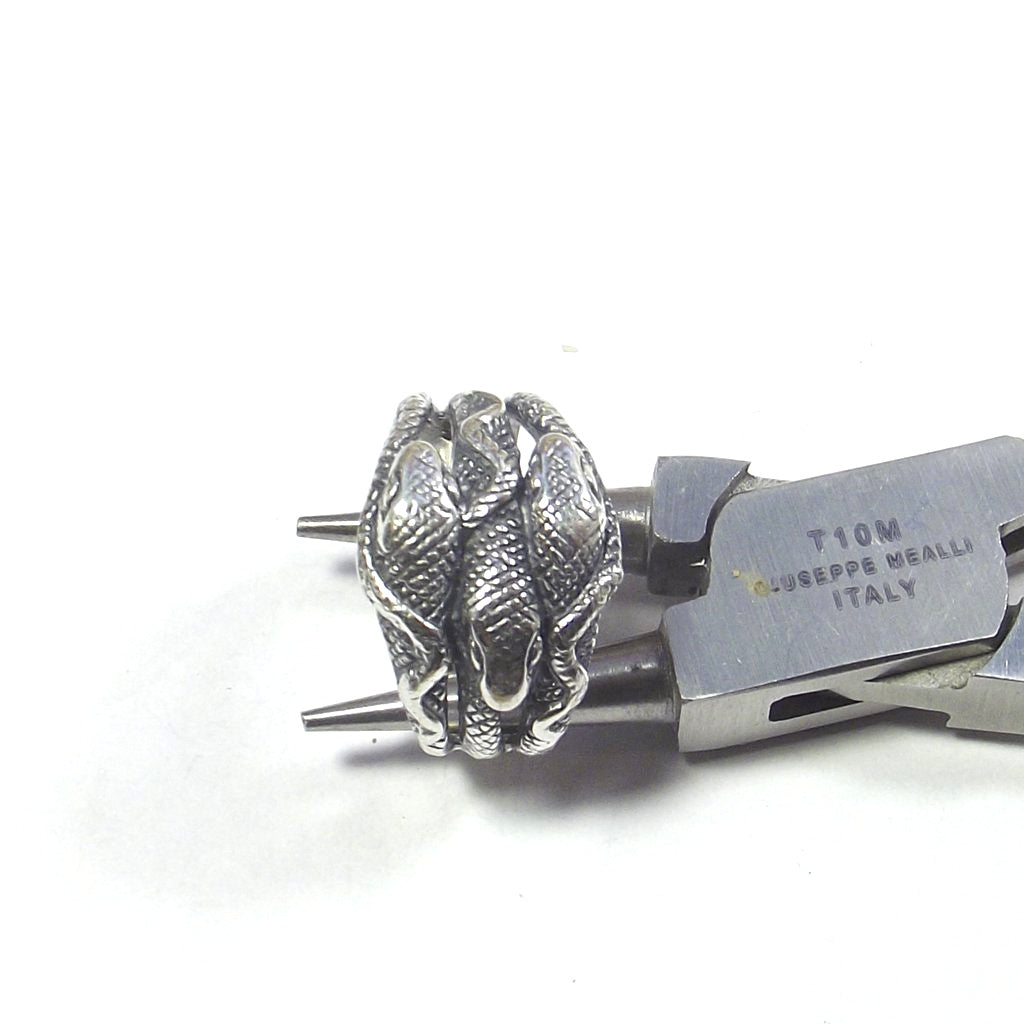 Anello in argento 925 a forma di 3 SERPENTE brunitoAnello Serpente in argento 925 da uomo e donna - NAGA