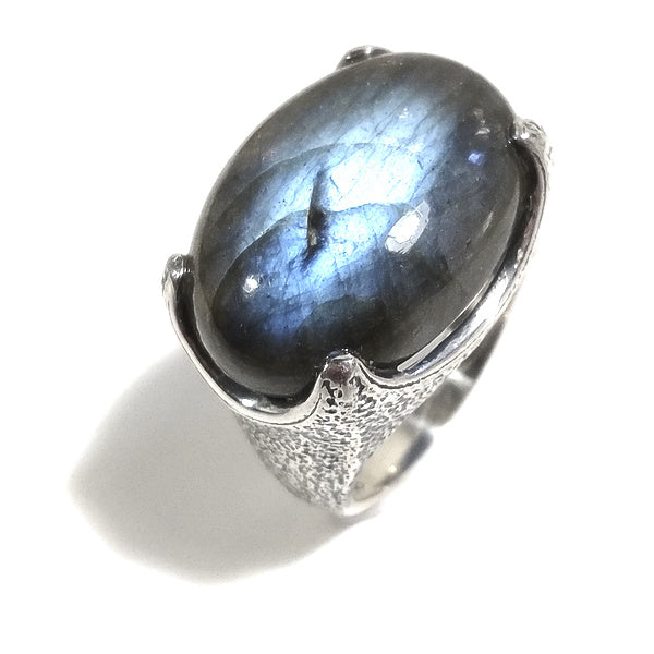 ZAINA Ring in 925er Silber handgefertigter RING mit LABRADORIT