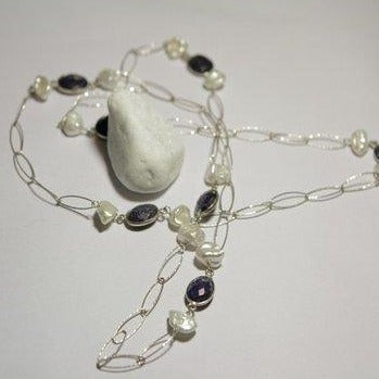 freeitalianjewels - Silberkette mit Halbedelsteinen - ilmondodiwit - Halskette