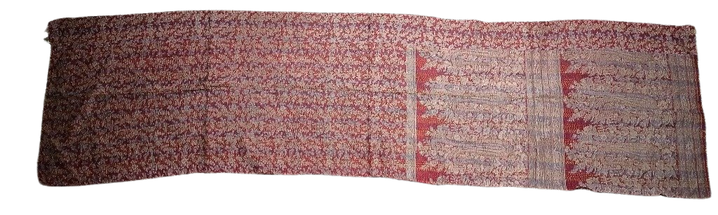Sciarpa KANTHA con tessuti vintage misto seta ricamo a mano rosso