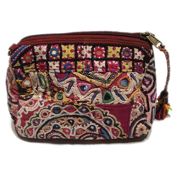 RABARi KHA Mehrzweckhandtasche - Clutch / Umhängetasche / Beauty Case / Vintage Federmäppchen | Indische Handtaschen