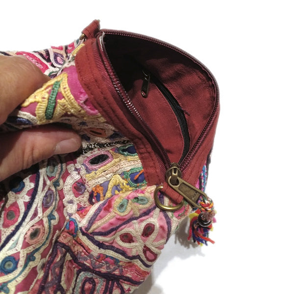 RABARi KHA Mehrzweckhandtasche - Clutch / Umhängetasche / Beauty Case / Vintage Federmäppchen | Indische Handtaschen