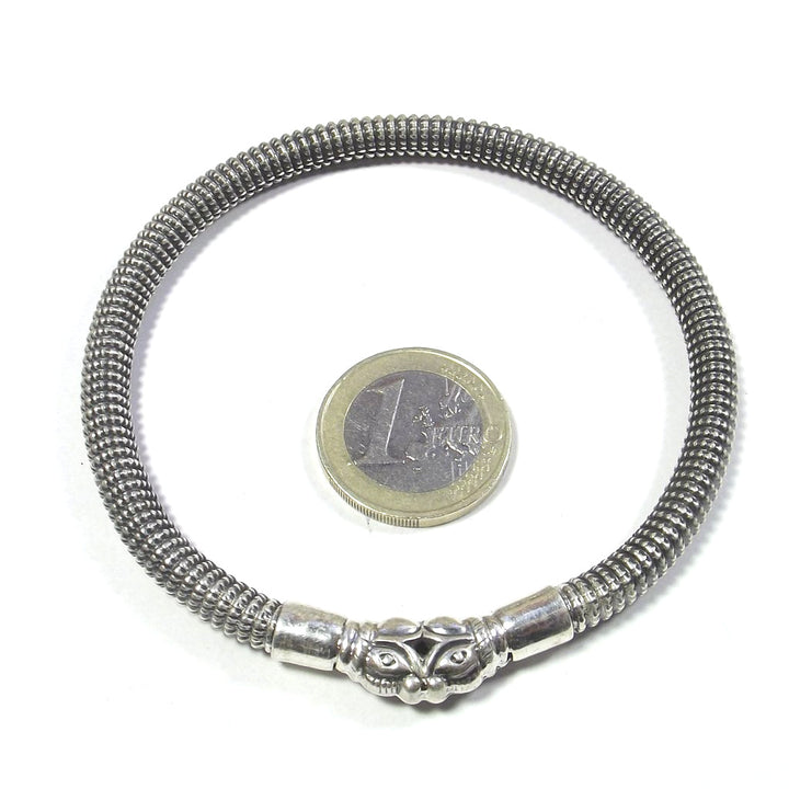 Bracciale argento 925 cerchio SERPENTE - rigido filigrana etnica