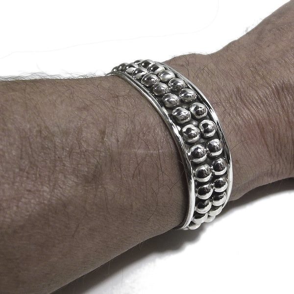 PINAL ethnisches Armband in Silber für MÄNNER oder FRAUEN - starr | Herrenschmuck