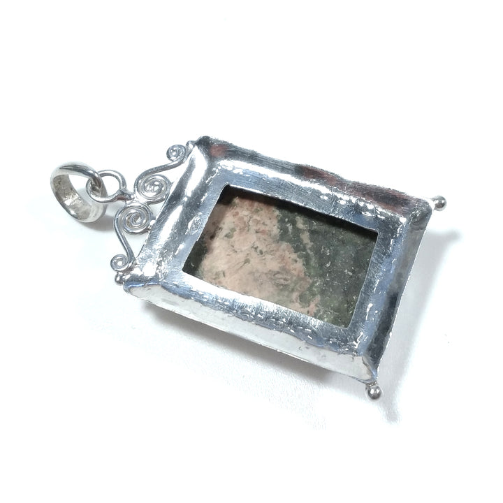 Ciondolo artigianale in argento 925 con Diaspro verde | GIOIELLI ETNICI